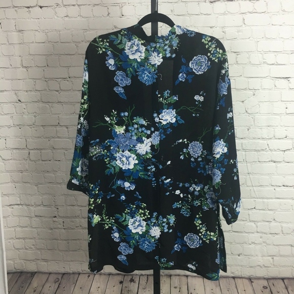 NY Collection Women's Floral-Print Layering Kimono - Picture 4 of 5